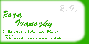 roza ivanszky business card